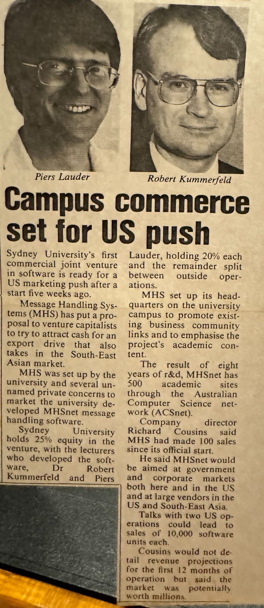 Article on the effort to expand MHS internationally.
